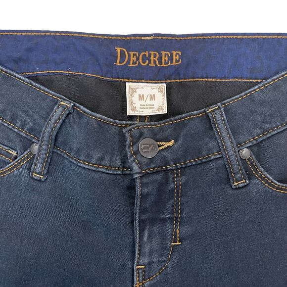 Decree Blue Dark Wash Jeans 5-Pocket Zip Fly Stretch Women’s Size M - Picture 4 of 5
